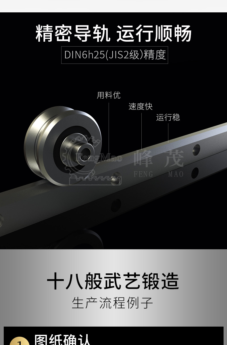 精密V型滾輪導軌運行順暢 精密V型滾輪導軌運行順暢